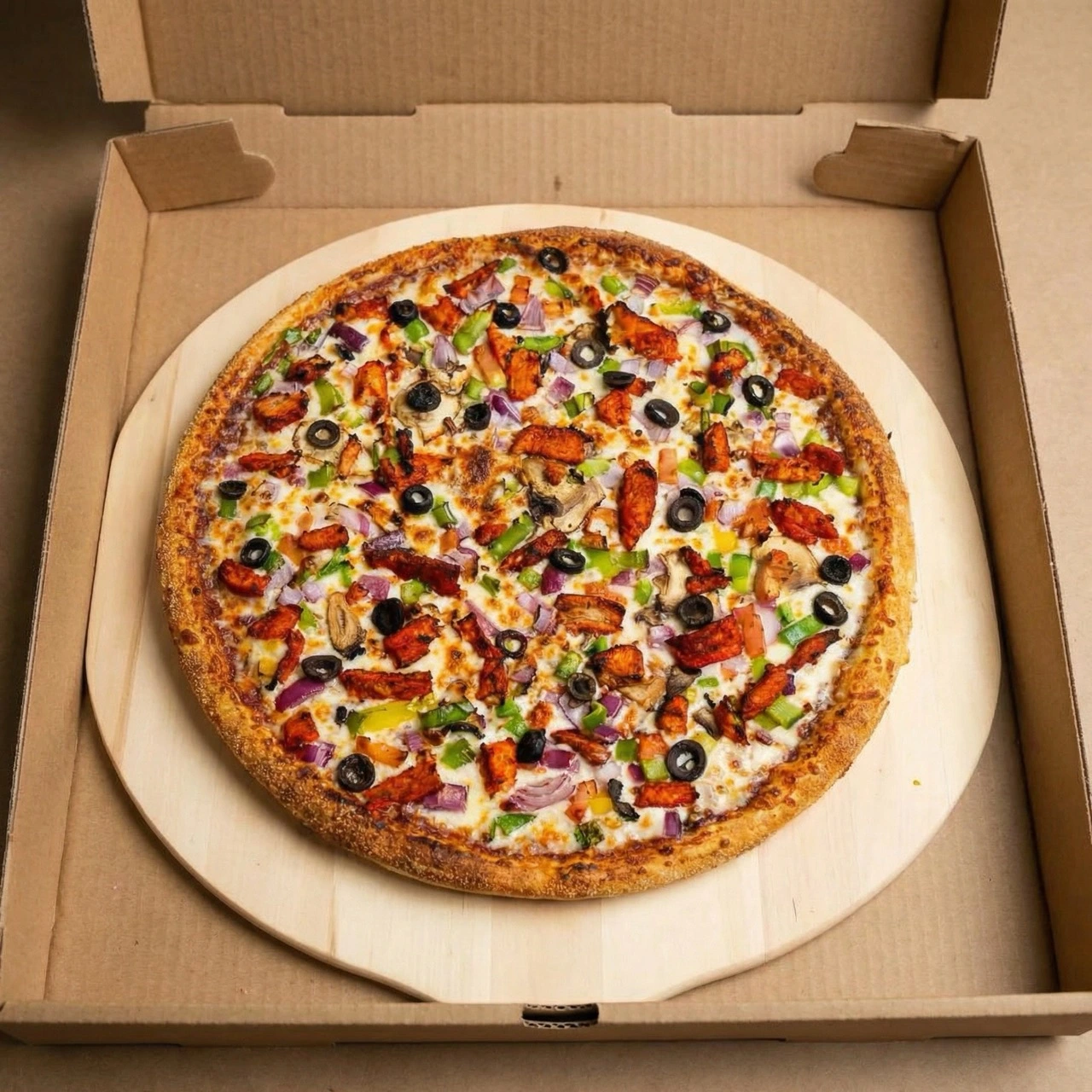 Tandoori Chicken Pizza at Infinity Pizza in Saddletowne Calgary